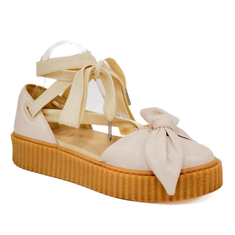 NWOT Fenty Chic Cream Platform Lace-Up Shoes - Picture 4 of 16